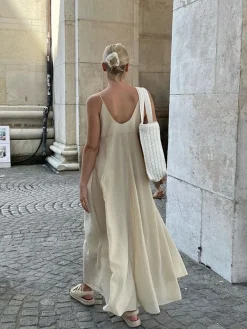 New Double Layers V-neck Long Dress Casual Dresses|Vacation Dresses