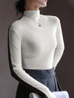 Discount Double Sided Colorblock Long Sleeve Top T-shirts|Tops