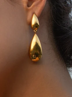 New Double Teardrop Earrings Earrings|Accessories