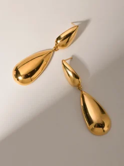 New Double Teardrop Earrings Earrings|Accessories