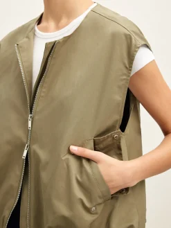 Online Double Zip Button Loose Vest Outerwear|Vests