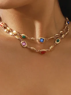 Outlet Double-Layer Colorful Beaded Necklace Necklaces|Accessories