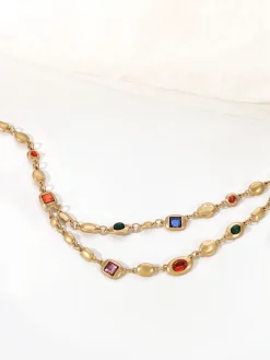 Outlet Double-Layer Colorful Beaded Necklace Necklaces|Accessories