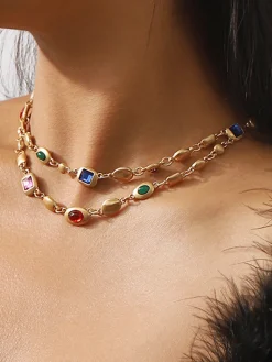 Outlet Double-Layer Colorful Beaded Necklace Necklaces|Accessories