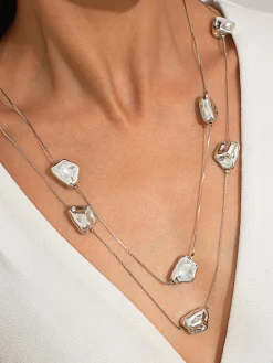 Discount Double-Layer Irregular Stones Necklace Necklaces|Accessories