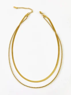 Best Double-Layer Snake & Twist Chain Necklace Necklaces|Accessories