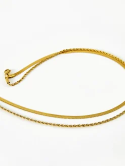 Best Double-Layer Snake & Twist Chain Necklace Necklaces|Accessories