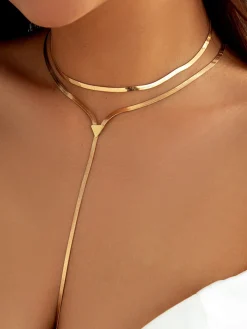 Outlet Double-Layer Snake Tassel Necklace Necklaces|Accessories