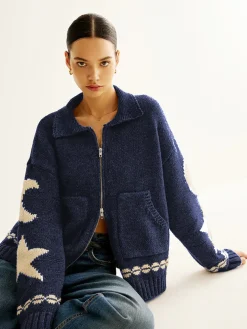 New Double-Zip Pockets Lapel Cardigan Cardigans|Sweaters & Cardigans