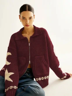 New Double-Zip Pockets Lapel Cardigan Cardigans|Sweaters & Cardigans