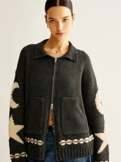 New Double-Zip Pockets Lapel Cardigan Cardigans|Sweaters & Cardigans