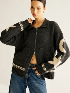 New Double-Zip Pockets Lapel Cardigan Cardigans|Sweaters & Cardigans
