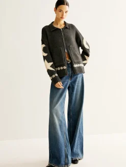 New Double-Zip Pockets Lapel Cardigan Cardigans|Sweaters & Cardigans