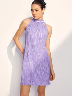 Clearance Draped Halter Pleated Short Dress Summer Dresses|Short Dresses