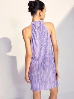 Clearance Draped Halter Pleated Short Dress Summer Dresses|Short Dresses
