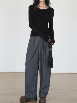 Sale Draped Long Sleeve Slinky Shirt T-shirts|Tops