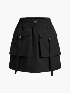 Discount Drawstring Pockets Cargo Mini Skirt Skirts|Bottoms