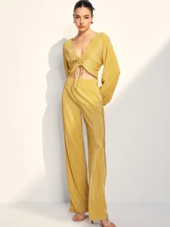 Sale Drawstring Puff Sleeve Pants Set Pants Sets|Matching Sets