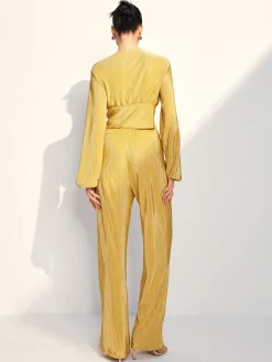 Sale Drawstring Puff Sleeve Pants Set Pants Sets|Matching Sets