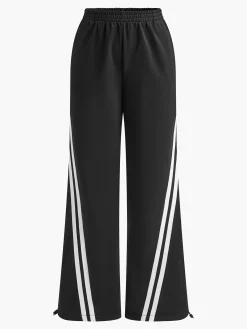 Best Drawstring Side Contrast Striped Pants Pants|Bottoms