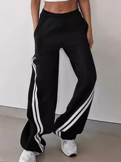 Best Drawstring Side Contrast Striped Pants Pants|Bottoms