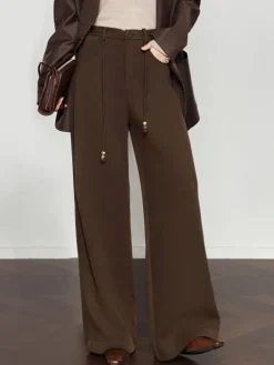 Best Drawstring Wide-Leg Draped Pants Pants|Bottoms