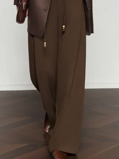 Best Drawstring Wide-Leg Draped Pants Pants|Bottoms
