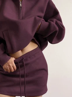 Online Drawstring Zipper Lapel Skirt Set Skirt Sets|Long Sleeve Sets