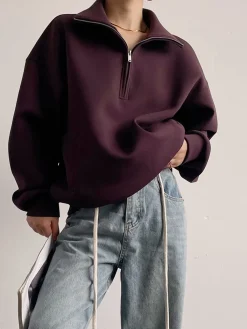 Online Drawstring Zipper Lapel Skirt Set Skirt Sets|Long Sleeve Sets
