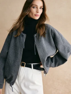 Hot Drawstring Zipper Loose Jacket Outerwear|Jackets