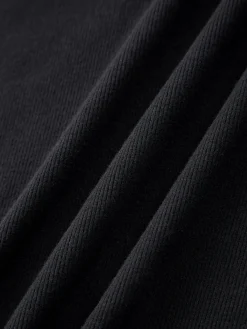 Discount Drop Shoulder Drawstring Hooded Dress Black Dresses|Sweater Dresses