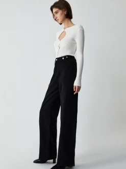 Discount Effortless Keyhole Long Sleeve Knit Top Sweater Tops|Sweaters & Cardigans
