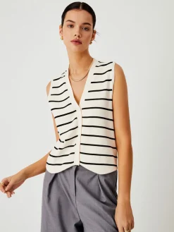 New Effortless Stripe Vest Sweater Vests|Sweaters & Cardigans