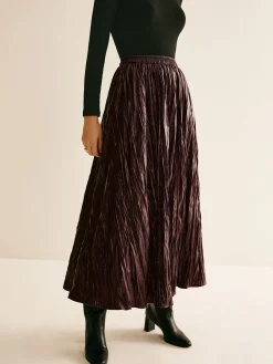 Elastic Waist Faux Leather Skirt Skirts|Bottoms
