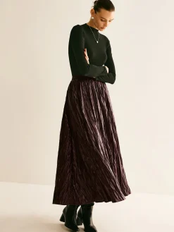 Elastic Waist Faux Leather Skirt Skirts|Bottoms
