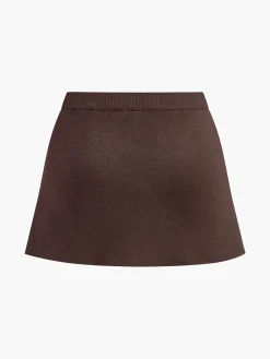 Outlet Elastic Waist Pleated Knit Skirt Skirts|Knitwear