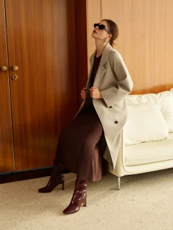 Sale Elegant Belted Long Winter Coat Outerwear|Coats