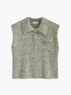 Clearance Elegant Breasted Lapel Sweeter Vest Sweater Vests|Sweaters & Cardigans