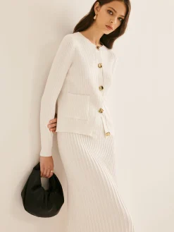 Best Elegant Button Pleated Sweater Co-ords Sweater Tops|Sweaters & Cardigans