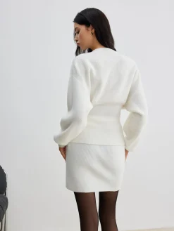 Hot Elegant Button Slit Cinched Cardigan Cardigans|Sweaters & Cardigans