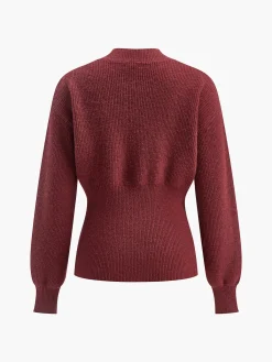 Hot Elegant Button Slit Cinched Cardigan Cardigans|Sweaters & Cardigans