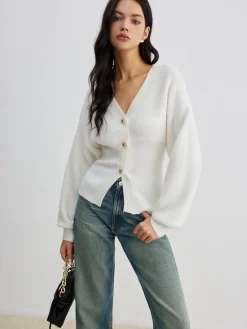 Discount Elegant Button Slit Cinched Cardigan Cardigans|Sweaters & Cardigans