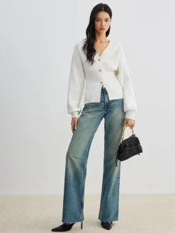 Discount Elegant Button Slit Cinched Cardigan Cardigans|Sweaters & Cardigans