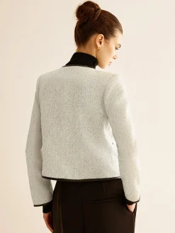 Online Elegant Contrast Trim Blazer Outerwear|Blazers