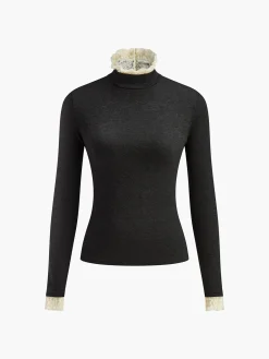 Outlet Elegant Contrast Trim Jersey Top T-shirts|Tops