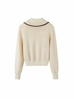 Best Elegant Contrast Trim Zipper Cardigan Cardigans|Sweaters & Cardigans