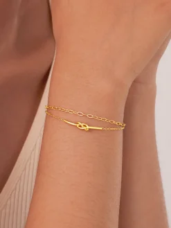Sale Elegant Double Layer Knotted Bracelet Rings & Bracelets|Accessories