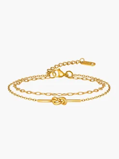 Sale Elegant Double Layer Knotted Bracelet Rings & Bracelets|Accessories