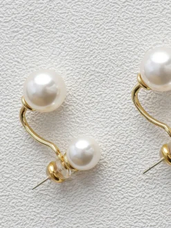 Best Elegant Double Pearl Stud Earrings Earrings|Accessories