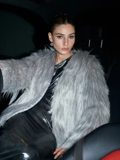 New Elegant Faux Fur Coat Outerwear|Coats